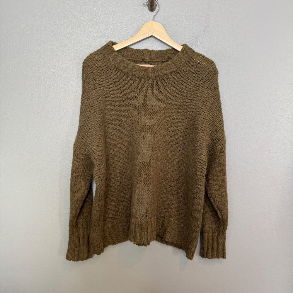 AERIE big sky green oversized alpaca blend sweater size XS